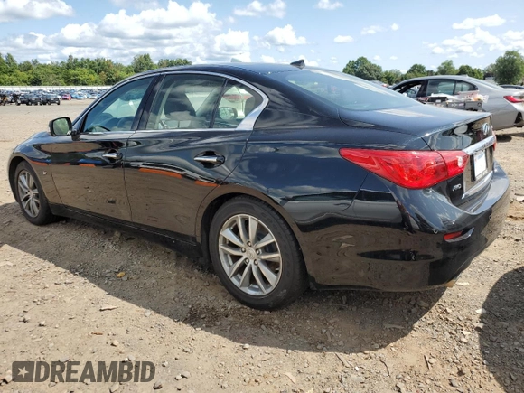2014 Infiniti Q50 Sport with VIN JN1BV7AR1EM681398, listed as a Copart auction lot 80854494 with 128,127 mi miles and Salvage title. Bid and sale history available at DreamBid. Image 2.