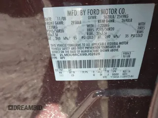 2009 Lincoln MKX z VIN 2LMDU88CX9BJ02825, wystawiony jako IAAI lot #41946040 z przebiegiem 171 395 mil mil oraz . Historia ofert i sprzedaży dostępna na DreamBid. Obrazek 9.