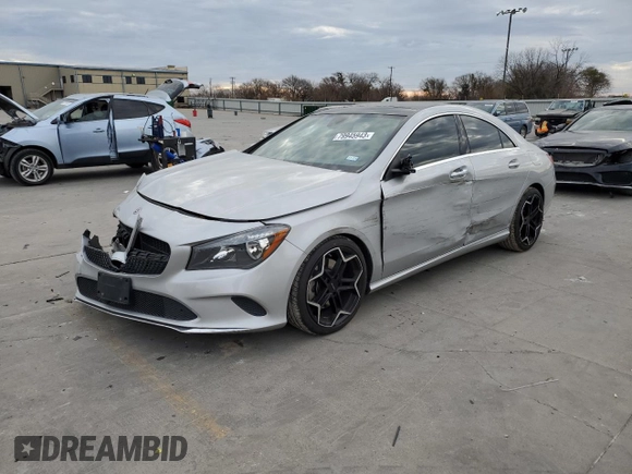 2018 Mercedes-Benz CLA 250 with VIN WDDSJ4EB1JN640283, listed as a Copart auction lot 79945943 with 65,326 mi miles and . Bid and sale history available at DreamBid. Image 1.