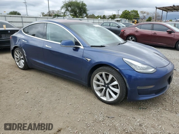 2018 Tesla Model 3 Long Range Battery with VIN 5YJ3E1EA3JF024835, listed as a Copart auction lot 53510345 with 197,560 mi miles and Salvage Title. Bid and sale history available at DreamBid. Image 4.