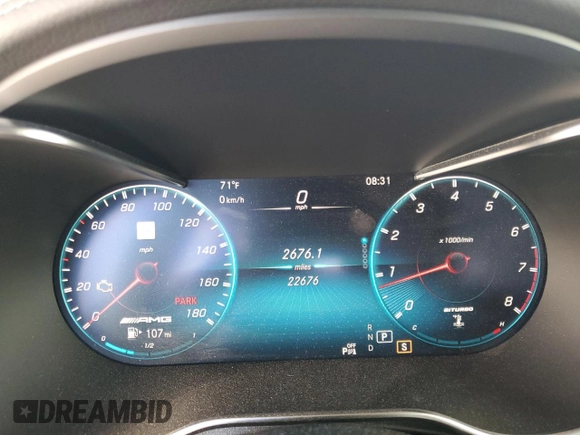 2021 Mercedes-Benz GLC with VIN W1N0G6EB9MF991834, listed as a Copart auction lot 76403474 with 22,676 mi miles and Salvage Title. Bid and sale history available at carsss.com. Image 9.
