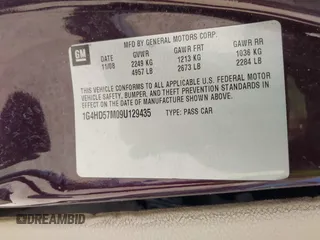 2009 Buick Lucerne CXL with VIN 1G4HD57M09U129435, listed as a IAAI auction lot 41950701 with 202,100 mi miles and . Bid and sale history available at DreamBid. Image 9.
