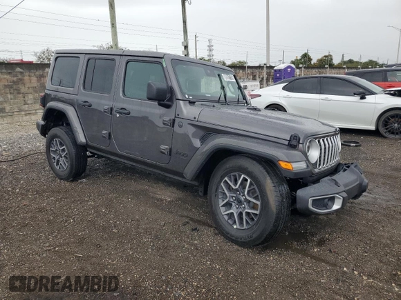 2025 Jeep Wrangler Sahara with VIN 1C4PJXEN9SW505768, listed as a Copart auction lot 88961125 with 1,806 mi miles and Clean Title. Bid and sale history available at DreamBid. Image 4.