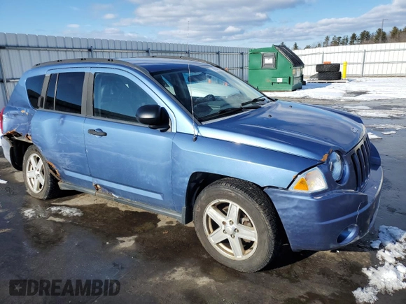 2007 Jeep Compass Sport with VIN 1J8FF47W87D210173, listed as a Copart auction lot 88045195 with 210,376 mi miles and Salvage Title. Bid and sale history available at carsss.com. Image 4.