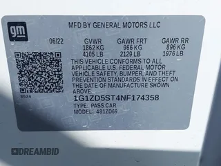 2022 Chevrolet Malibu LT with VIN 1G1ZD5ST4NF174358, listed as a IAAI auction lot 42160251 with 54,203 mi miles and . Bid and sale history available at DreamBid. Image 9.