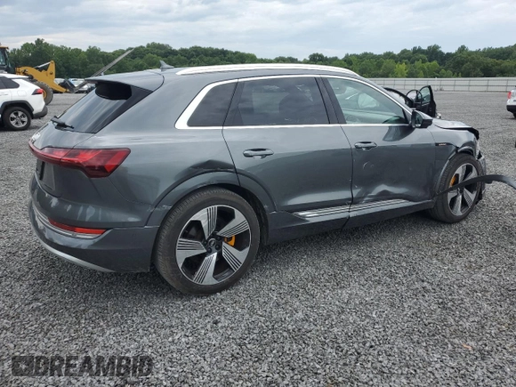 2019 Audi e-tron Prestige with VIN WA1VAAGE2KB005891, listed as a Copart auction lot 60627053 with 25,596 mi miles. Bid and sale history available at carsss.com. Image 3.