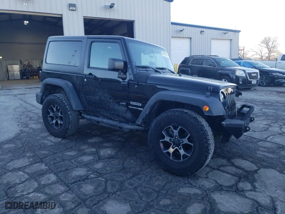 2018 Jeep Wrangler JK Sport with VIN 1C4AJWAG7JL857190, listed as a Copart auction lot 46187185 with 38,061 mi miles and Salvage Title. Bid and sale history available at carsss.com. Image 4.