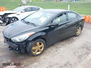 2013 Hyundai Elantra GLS PZEV with VIN 5NPDH4AE7DH343411, listed as a IAAI auction lot 41931384 with 112,000 mi miles. Bid and sale history available at carsss.com. Image 2.