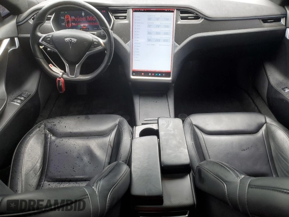 2016 Tesla Model S 90D with VIN 5YJSA1E24GF153482, listed as a Copart auction lot 52727105 with 91,396 mi miles and Salvage Title. Bid and sale history available at DreamBid. Image 8.