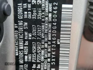 2013 Kia Sorento LX z VIN 5XYKT3A63DG400462, wystawiony jako Copart lot #57388925 z przebiegiem 304 354 mil mil oraz Szkoda całkowita • Salvage title. Historia ofert i sprzedaży dostępna na DreamBid. Obrazek 13.