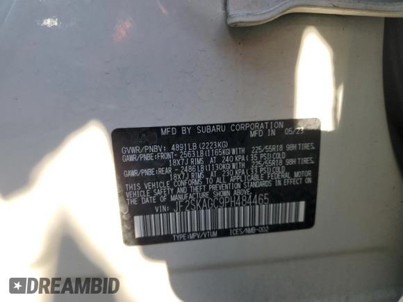 2023 Subaru Forester Sport with VIN JF2SKAGC9PH484465, listed as a Copart auction lot 49899545 with 59,347 mi miles and Salvage Title. Bid and sale history available at carsss.com. Image 13.