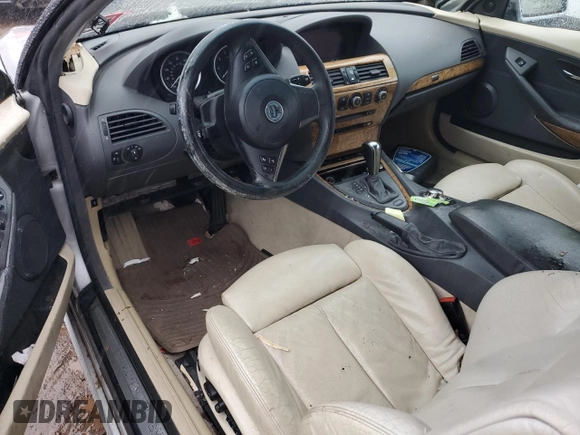 2005 BMW 6 Series 645Ci with VIN WBAEK73465B323257, listed as a Copart auction lot 49378644 with 0 mi miles and Salvage Title. Bid and sale history available at carsss.com. Image 8.
