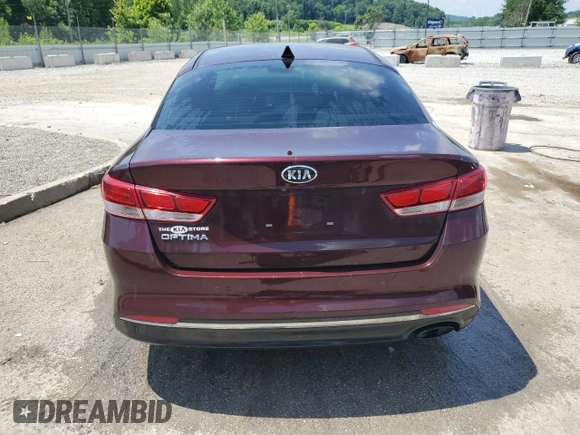 2018 Kia Optima S with VIN 5XXGT4L35JG265287, listed as a Copart auction lot 61407805 with 123,891 mi miles and Salvage title. Bid and sale history available at DreamBid. Image 6.