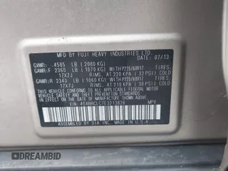 2014 Subaru Outback Limited with VIN 4S4BRCLC7E3213826, listed as a IAAI auction lot 42322640 with 97,930 mi miles and . Bid and sale history available at DreamBid. Image 9.