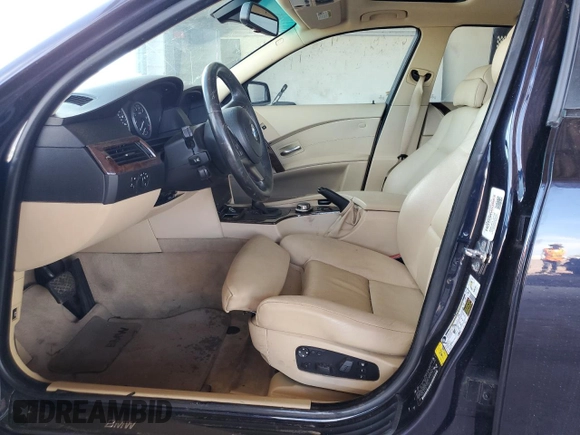 2007 BMW 5 Series 530i with VIN WBANE73567CM55416, listed as a Copart auction lot 53822535 with 145,066 mi miles and Salvage Title. Bid and sale history available at carsss.com. Image 7.