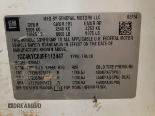 2015 Chevrolet Silverado 3500HD Work Truck with VIN 1GC4KYC80FF113447, listed as a Copart auction lot 76720004 with 174,663 mi miles and Clean Title. Bid and sale history available at carsss.com. Image 12.