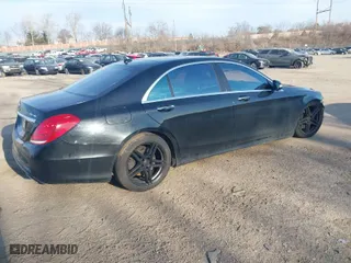 2015 Mercedes-Benz S-Class S 550 with VIN WDDUG8FB9FA113796, listed as a IAAI auction lot 41617393 with 132,884 mi miles. Bid and sale history available at carsss.com. Image 4.