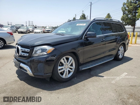 2017 Mercedes-Benz GLS 450 z VIN 4JGDF6EE3HA850875, wystawiony jako Copart lot #58972105 z przebiegiem 95 611 mil mil oraz Szkoda całkowita • Salvage title. Historia ofert i sprzedaży dostępna na DreamBid. Obrazek 1.