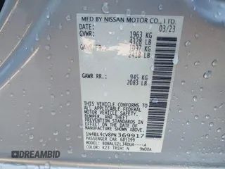 2023 Nissan Altima 2.5 SR with VIN 1N4BL4CV8PN369917, listed as a IAAI auction lot 41423124 with 40,543 mi miles. Bid and sale history available at carsss.com. Image 9.