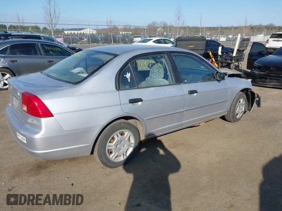 2001 Honda Civic LX with VIN 1HGES16541L057120, listed as a IAAI auction lot 41897827 with 160,715 mi miles. Bid and sale history available at carsss.com. Image 4.