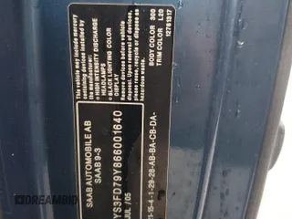 2006 Saab 9-3 z VIN YS3FD79Y866001640, wystawiony jako Copart lot #75103324 z przebiegiem 105 821 mil mil oraz Szkoda całkowita • Salvage title. Historia ofert i sprzedaży dostępna na DreamBid. Obrazek 13.