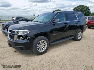 2018 Chevrolet Tahoe LS with VIN 1GNSKAKC9JR378631, listed as a Copart auction lot 61082734 with 158,450 mi miles and Salvage Title. Bid and sale history available at carsss.com. Image 1.
