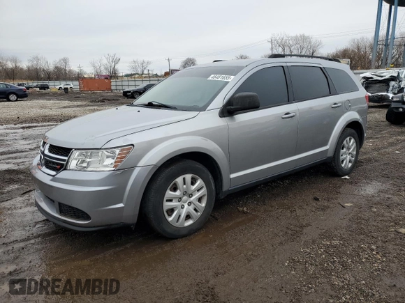2018 Dodge Journey SE with VIN 3C4PDCAB0JT496779, listed as a Copart auction lot 46481655 with 58,045 mi miles and Salvage Title. Bid and sale history available at carsss.com. Image 1.