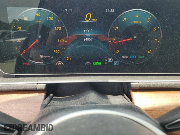 2023 Mercedes-Benz GLE 450 with VIN 4JGFB5KBXPA942055, listed as a Copart auction lot 59497515 with 24,857 mi miles and Salvage title. Bid and sale history available at DreamBid. Image 9.