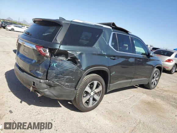 2018 Chevrolet Traverse LT z VIN 1GNERHKW0JJ176772, wystawiony jako Copart lot #57174665 z przebiegiem 130 469 mil mil oraz Szkoda całkowita • Salvage title. Historia ofert i sprzedaży dostępna na DreamBid. Obrazek 3.