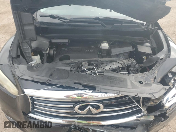 2013 Infiniti JX35 with VIN 5N1AL0MN5DC336213, listed as a Copart auction lot 76327014 with 126,852 mi miles and Salvage Title. Bid and sale history available at carsss.com. Image 14.