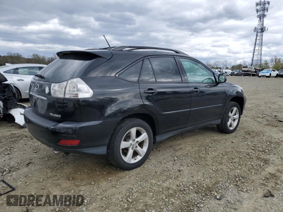 2007 Lexus RX 350 with VIN 2T2HK31U87C003739, listed as a Copart auction lot 52976005 with 121,090 mi miles and Salvage Title. Bid and sale history available at DreamBid. Image 3.
