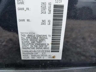 2020 Nissan Altima SV z VIN 1N4BL4DV6LC210396, wystawiony jako IAAI lot #41829883 z przebiegiem 63 274 mil mil oraz . Historia ofert i sprzedaży dostępna na DreamBid. Obrazek 9.