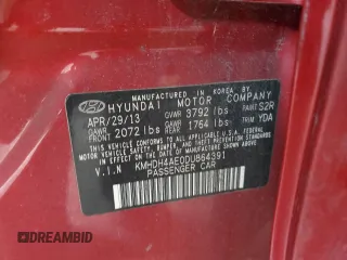 2013 Hyundai Elantra GLS z VIN KMHDH4AE0DU864391, wystawiony jako Copart lot #46890505 z przebiegiem 87 186 mil mil oraz Czysty tytuł • Clean title. Historia ofert i sprzedaży dostępna na DreamBid. Obrazek 12.
