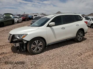 2017 Nissan Pathfinder SV z VIN 5N1DR2MN4HC657799, wystawiony jako Copart lot #58444065 z przebiegiem 90 473 mil mil oraz Szkoda całkowita • Salvage title. Historia ofert i sprzedaży dostępna na DreamBid. Obrazek 1.