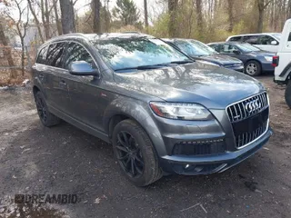 2015 Audi Q7 3.0T S line Prestige with VIN WA1DGAFE7FD023762, listed as a IAAI auction lot 42027169 with 110,744 mi miles. Bid and sale history available at carsss.com. Image 1.