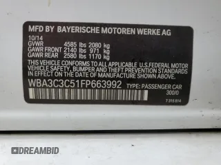 2015 BMW 3 Series 320i xDrive with VIN WBA3C3C51FP663992, listed as a Copart auction lot 44150065 with 171,785 mi miles and Salvage Title. Bid and sale history available at carsss.com. Image 12.