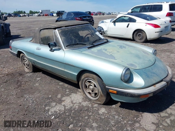 1983 Alfa Romeo Spider Veloce z VIN ZARBA5411D1016042, wystawiony jako IAAI lot #42214912 z przebiegiem 51 581 mil mil oraz . Historia ofert i sprzedaży dostępna na DreamBid. Obrazek 1.