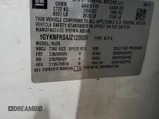 2018 Cadillac XT5 Premium Luxury AWD with VIN 1GYKNFRS4JZ128606, listed as a Copart auction lot 61941695 with 33,511 mi miles and Salvage title. Bid and sale history available at DreamBid. Image 13.