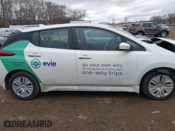2023 Nissan LEAF S with VIN 1N4AZ1BV7PC551730, listed as a IAAI auction lot 41592504 with 17,423 mi miles and . Bid and sale history available at DreamBid. Image 13.