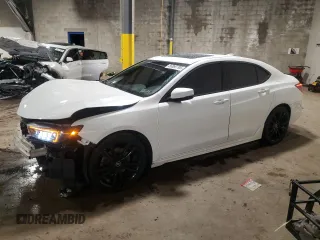 2018 Acura TLX w/A-SPEC Pkg with VIN 19UUB2F61JA001965, listed as a Copart auction lot 56869795 with 58,993 mi miles and Salvage title. Bid and sale history available at DreamBid. Image 1.