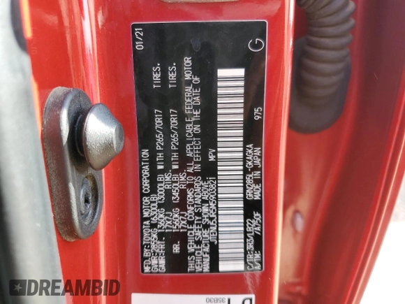 2021 Toyota 4Runner SR5 Premium с VIN JTENU5JR5M5903821, выставлен на аукционе Copart как лот 50145435 с пробегом 87 630 миль миль и Чистый • Clean title. История ставок и продаж доступна на DreamBid. Изображение 13.