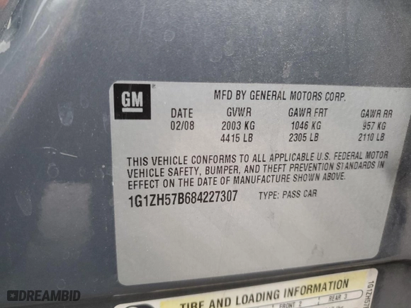 2008 Chevrolet Malibu LT w/1LT with VIN 1G1ZH57B684227307, listed as a Copart auction lot 50431815 with 264,889 mi miles and Salvage Title. Bid and sale history available at carsss.com. Image 14.