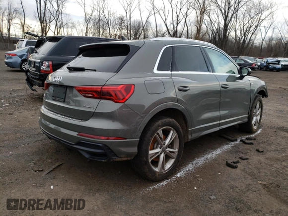2020 Audi Q3 S line Premium Plus with VIN WA1EECF34L1014325, listed as a Copart auction lot 36095973 with 0 mi miles. Bid and sale history available at carsss.com. Image 3.