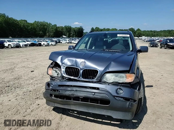 2002 BMW X5 3.0i with VIN 5UXFA53502LV72861, listed as a Copart auction lot 72165804 with 184,596 mi miles and Salvage Title. Bid and sale history available at carsss.com. Image 11.