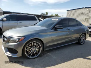 2018 Mercedes-Benz C 43 AMG with VIN 55SWF6EB4JU255709, listed as a Copart auction lot 53088505 with 84,319 mi miles and Salvage title. Bid and sale history available at DreamBid. Image 1.