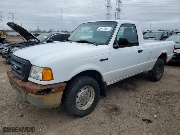 2004 Ford Ranger XL with VIN 1FTYR10D44PB20222, listed as a Copart auction lot 51178475 with 128,115 mi miles and Clean Title. Bid and sale history available at carsss.com. Image 1.