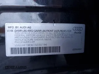 2007 Audi A4 2.0T with VIN WAUAF78E87A030196, listed as a Copart auction lot 78705774 with 164,854 mi miles and Salvage Title. Bid and sale history available at carsss.com. Image 12.