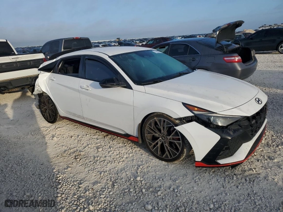 2022 Hyundai Elantra N with VIN KMHLW4AK8NU008930, listed as a Copart auction lot 71982854 with 30,590 mi miles and Salvage Title. Bid and sale history available at carsss.com. Image 4.