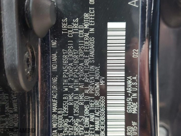 2011 Toyota Highlander with VIN 5TDBK3EH3BS069669, listed as a Copart auction lot 52767255 with 278,021 mi miles and Clean Title. Bid and sale history available at carsss.com. Image 14.
