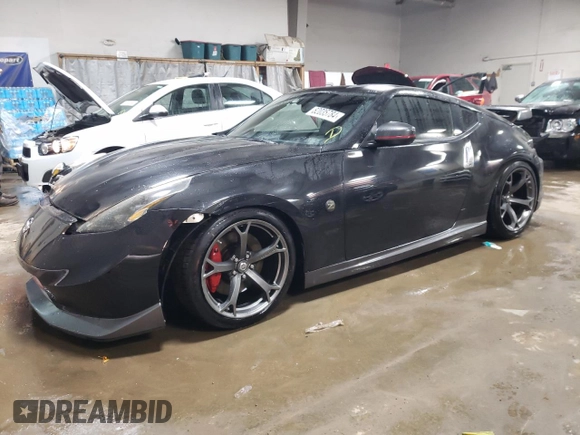 2014 Nissan 370Z Nismo with VIN JN1AZ4EHXEM633754, listed as a Copart auction lot 82035784 with 55,793 mi miles and Salvage Title. Bid and sale history available at DreamBid. Image 1.
